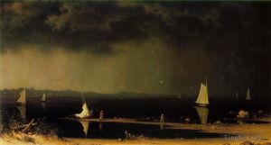 艺术家马丁·约翰逊·赫德作品《纳拉甘西特湾的雷雨》