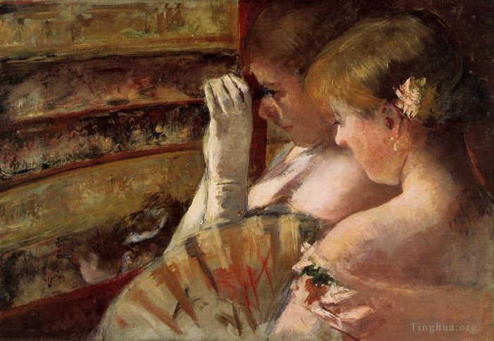 玛丽·史帝文森·卡萨特 的油画作品 -  《包厢的一角，又名“盒子里”》