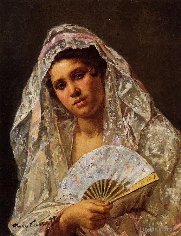 玛丽·史帝文森·卡萨特 的油画作品 -  《塞维利亚美女》