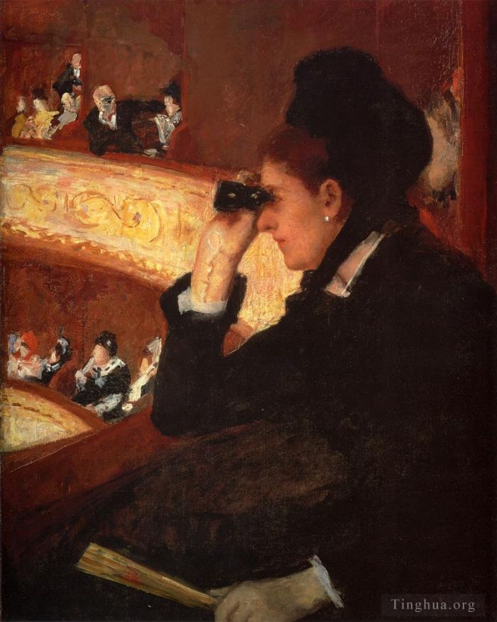 玛丽·史帝文森·卡萨特 的油画作品 -  《在歌剧院》