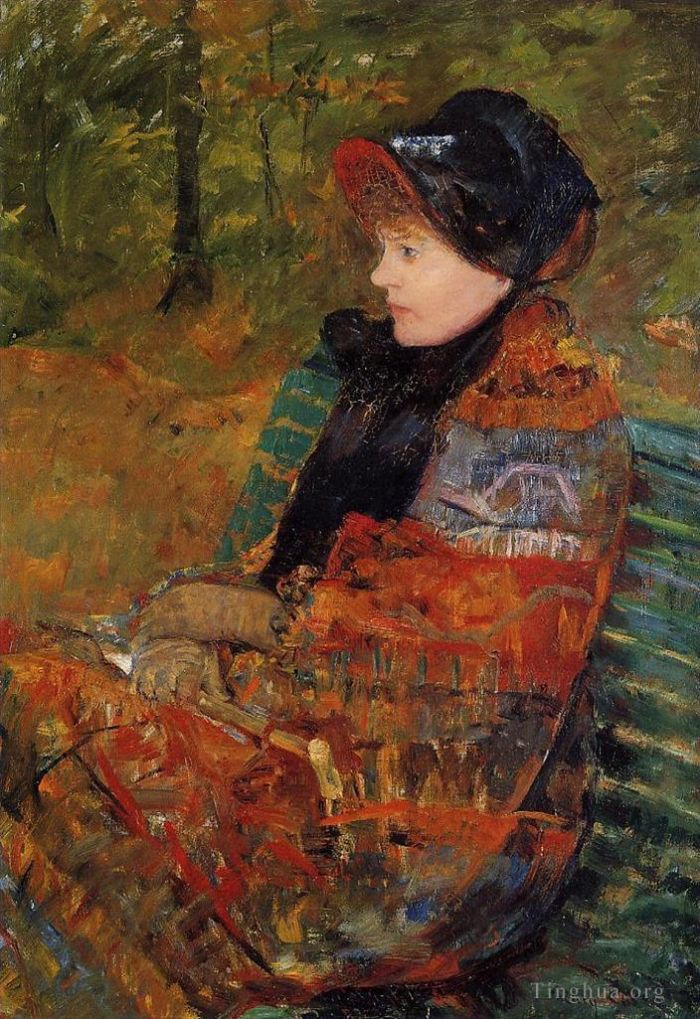 玛丽·史帝文森·卡萨特 的油画作品 -  《秋天又名莉迪亚·卡萨特的简介》