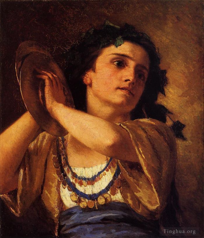 玛丽·史帝文森·卡萨特 的油画作品 -  《酒神女祭司》