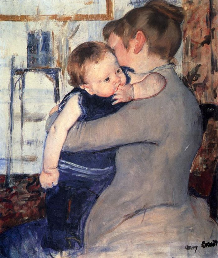 玛丽·史帝文森·卡萨特 的油画作品 -  《母与子,1889》