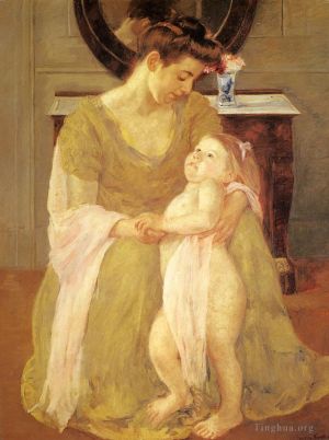 艺术家玛丽·史帝文森·卡萨特作品《母子,1908》