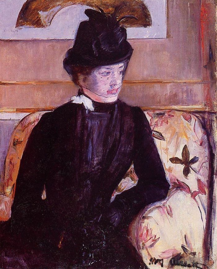 玛丽·史帝文森·卡萨特 的油画作品 -  《加德纳·卡萨特夫人黑衣》