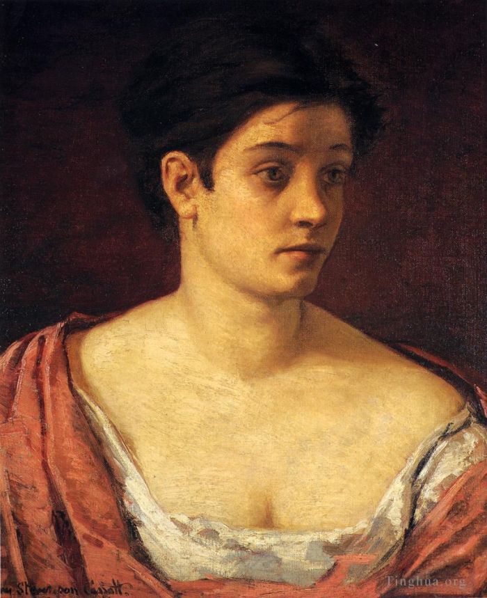 玛丽·史帝文森·卡萨特 的油画作品 -  《一个女人的肖像》