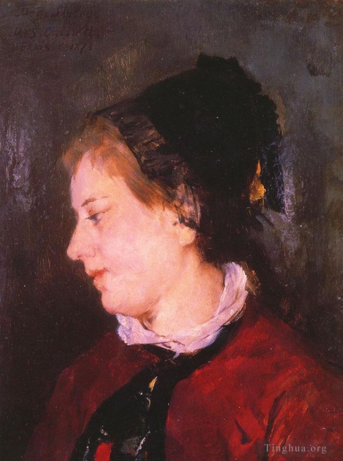 玛丽·史帝文森·卡萨特 的油画作品 -  《西斯莱夫人的肖像》