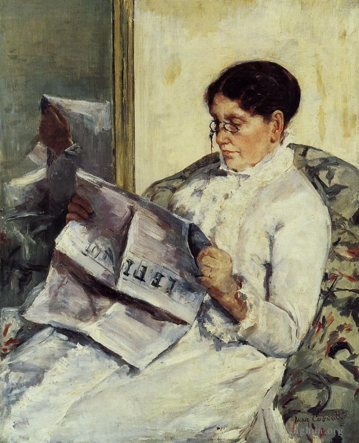玛丽·史帝文森·卡萨特 的油画作品 -  《《费加罗报》《一位女士的肖像》》