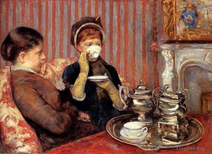 玛丽·史帝文森·卡萨特 的油画作品 -  《茶》