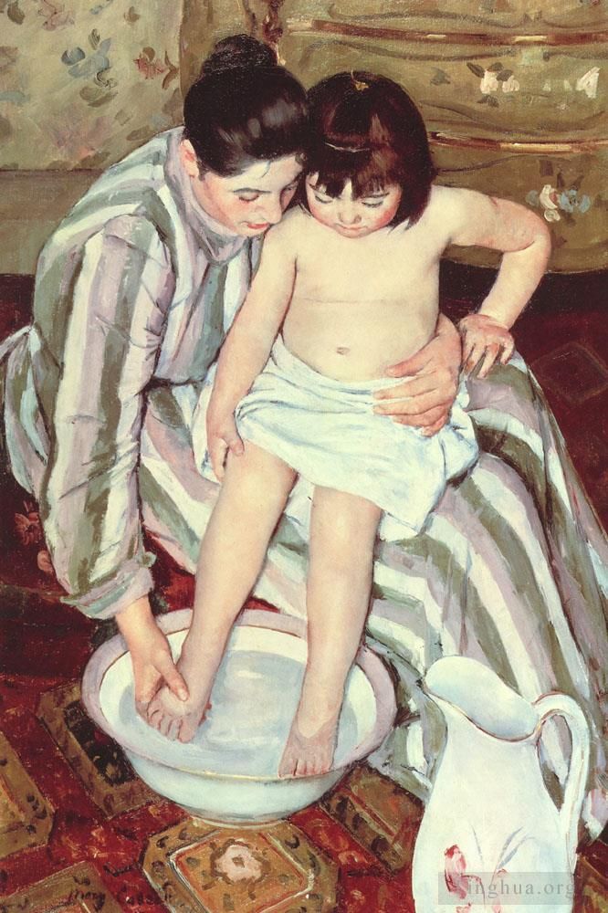 玛丽·史帝文森·卡萨特 的油画作品 -  《洗澡》