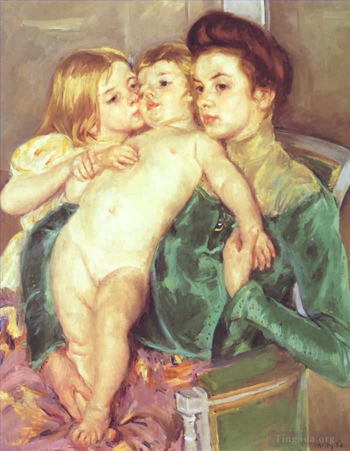 玛丽·史帝文森·卡萨特 的油画作品 -  《爱抚》