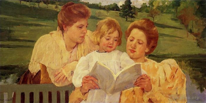 玛丽·史帝文森·卡萨特 的油画作品 -  《阅读花园》