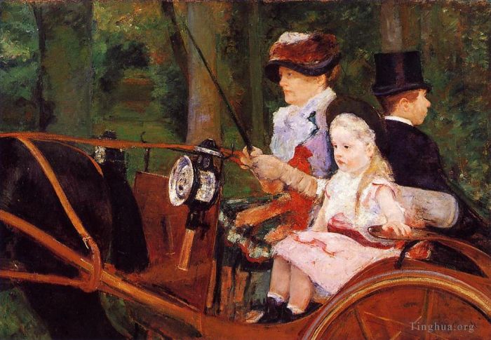 玛丽·史帝文森·卡萨特 的油画作品 -  《妇女和儿童驾驶》