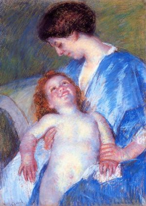 艺术家玛丽·史帝文森·卡萨特作品《宝宝对妈妈微笑》