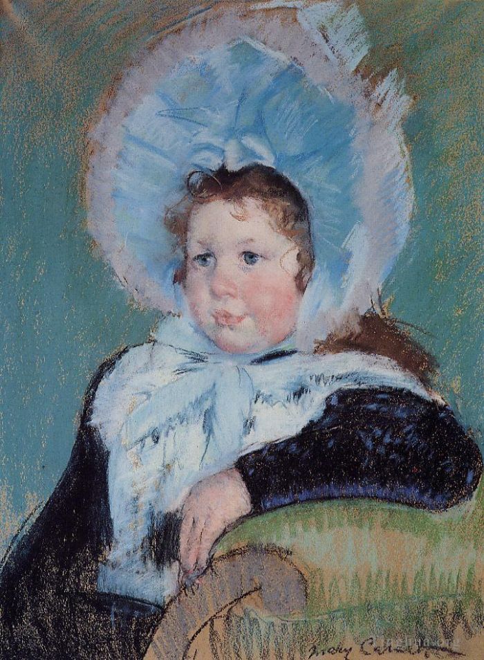 玛丽·史帝文森·卡萨特 的各类绘画作品 -  《戴大帽子和深色外套的多萝西》