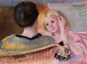 艺术家玛丽·史帝文森·卡萨特作品《妈妈梳理萨拉斯头发没有》