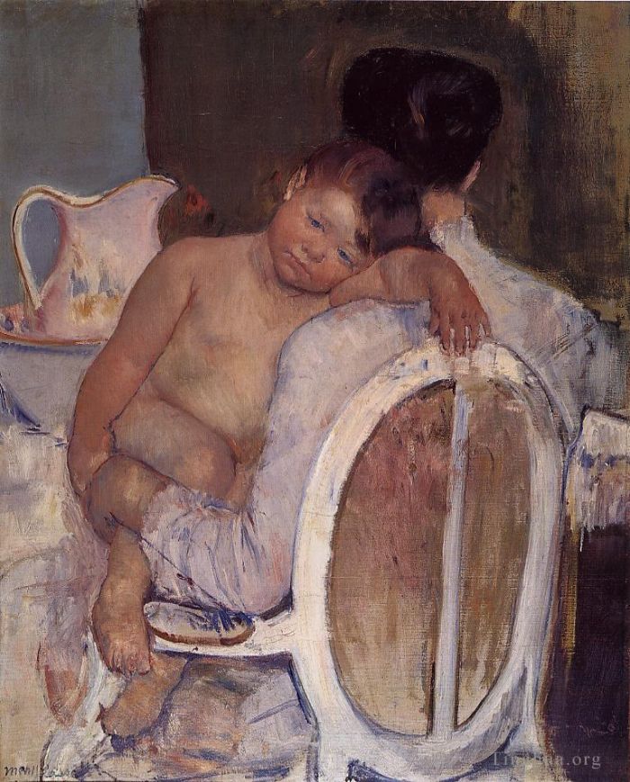 玛丽·史帝文森·卡萨特 的各类绘画作品 -  《母亲怀里抱着孩子》