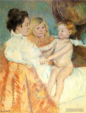 艺术家玛丽·史帝文森·卡萨特作品《莎拉妈妈和婴儿的反证》