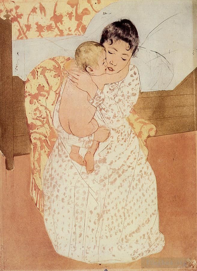 玛丽·史帝文森·卡萨特 的各类绘画作品 -  《裸体儿童》