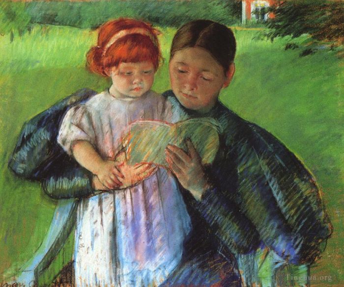 玛丽·史帝文森·卡萨特 的各类绘画作品 -  《护士阅读》