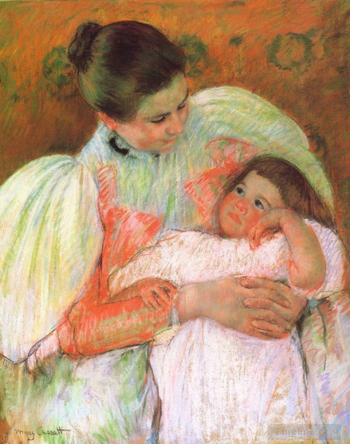玛丽·史帝文森·卡萨特 的各类绘画作品 -  《护士和孩子》