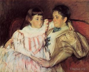 艺术家玛丽·史帝文森·卡萨特作品《哈夫梅尔夫人和她的女儿伊莱克特拉的肖像》