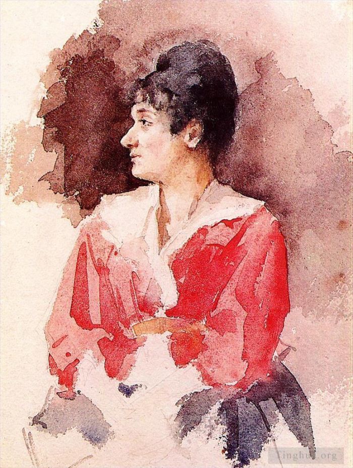 玛丽·史帝文森·卡萨特 的各类绘画作品 -  《意大利女人的简介》