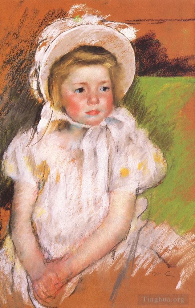 玛丽·史帝文森·卡萨特 的各类绘画作品 -  《戴着白色帽子的西蒙娜》
