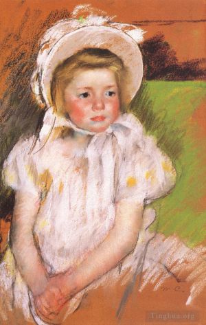 艺术家玛丽·史帝文森·卡萨特作品《戴着白色帽子的西蒙娜》