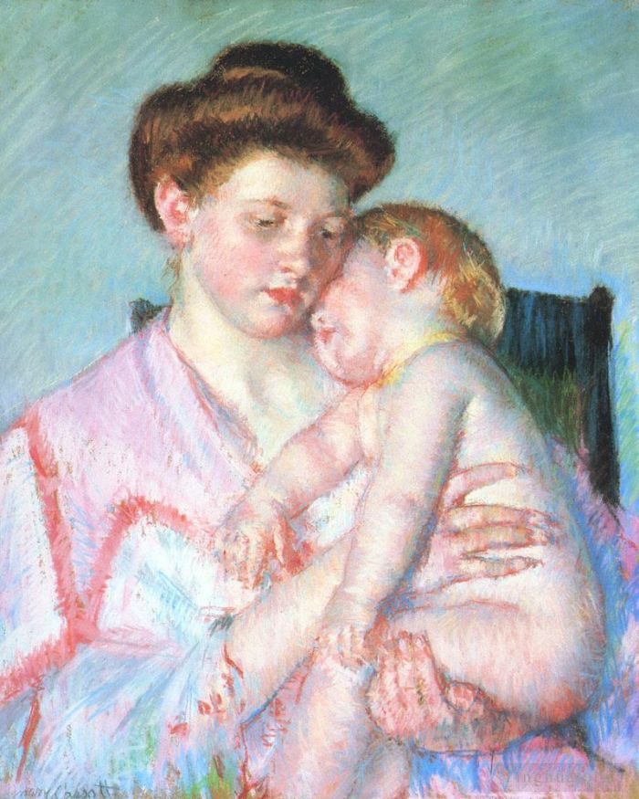 玛丽·史帝文森·卡萨特 的各类绘画作品 -  《瞌睡宝宝》