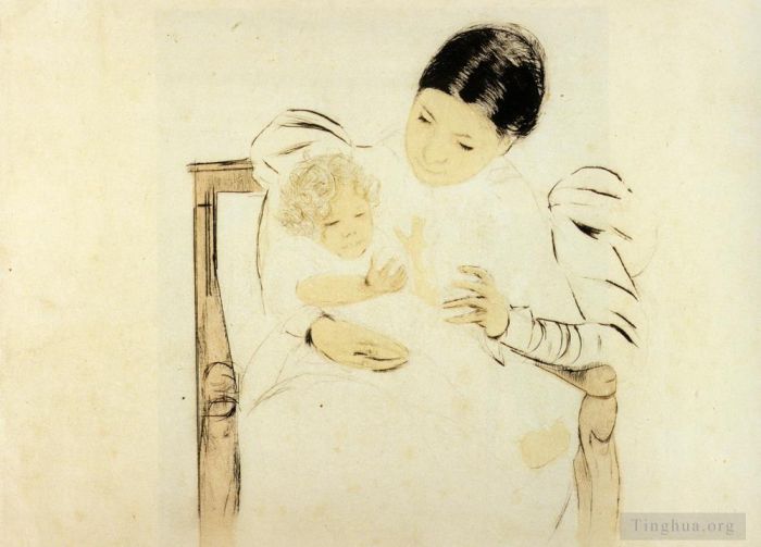 玛丽·史帝文森·卡萨特 的各类绘画作品 -  《赤脚的孩子》