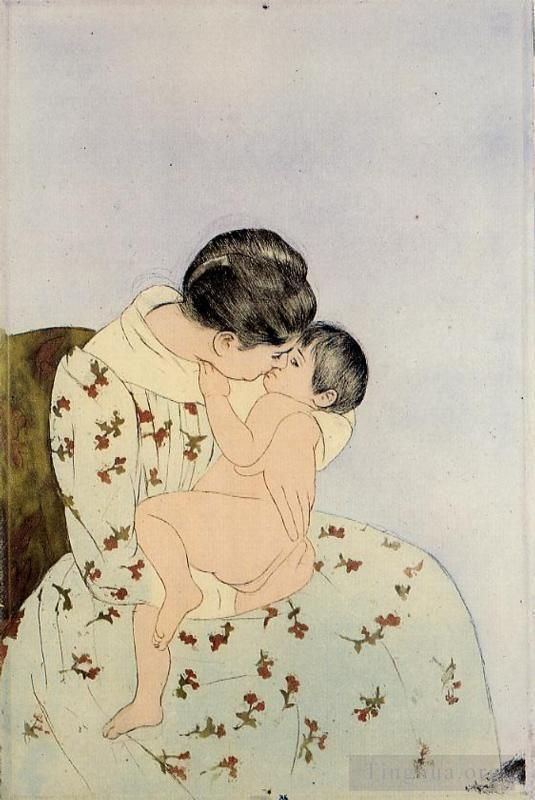 玛丽·史帝文森·卡萨特 的各类绘画作品 -  《这个吻》