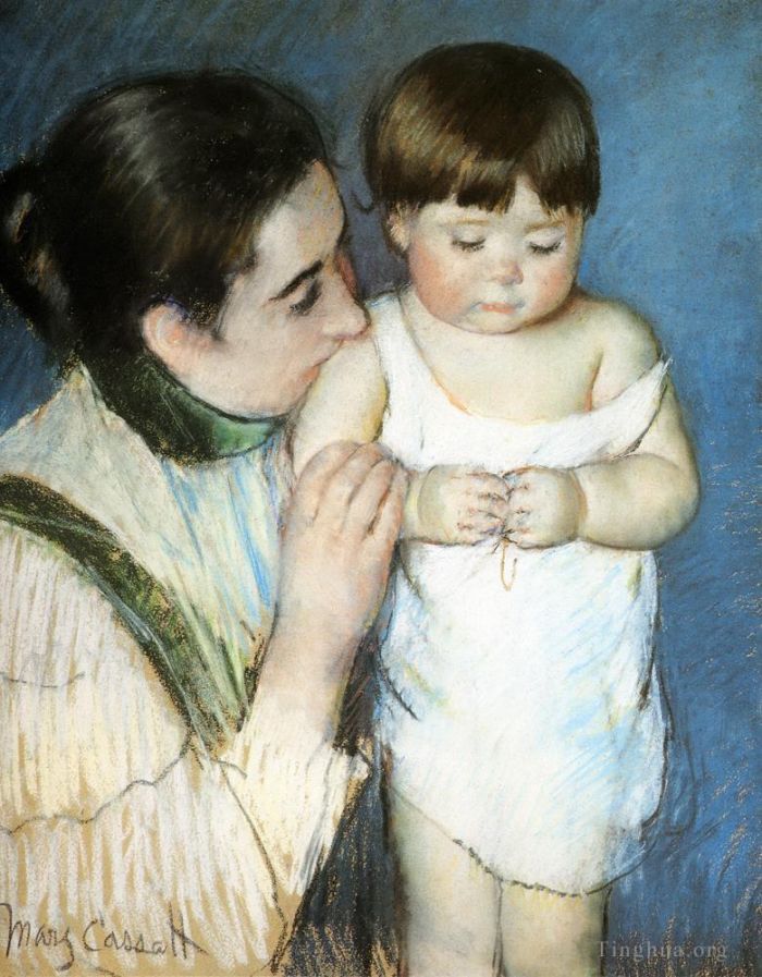 玛丽·史帝文森·卡萨特 的各类绘画作品 -  《年轻的托马斯和他的母亲》