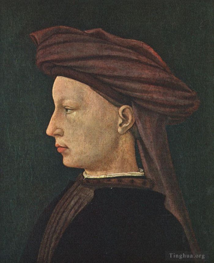 马萨乔 的各类绘画作品 -  《一个年轻人的侧面肖像》