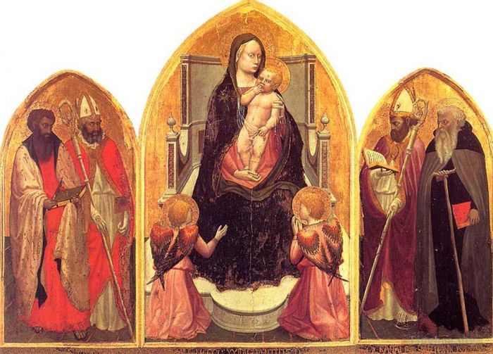 马萨乔 的各类绘画作品 -  《圣焦韦纳莱三联画》
