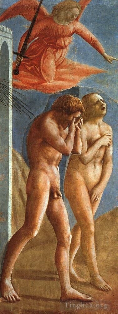 马萨乔 的各类绘画作品 -  《被逐出伊甸园》