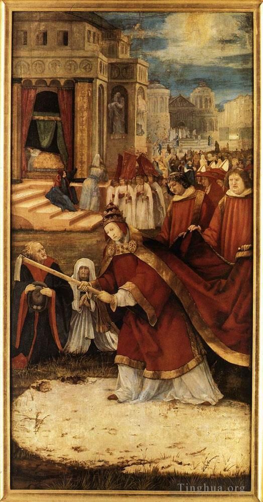 马蒂亚斯·格吕内瓦尔德 的油画作品 -  《在罗马建立圣母玛利亚大教堂》