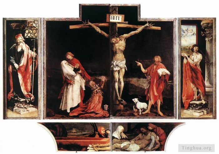 马蒂亚斯·格吕内瓦尔德 的油画作品 -  《伊森海姆祭坛画第一视角》