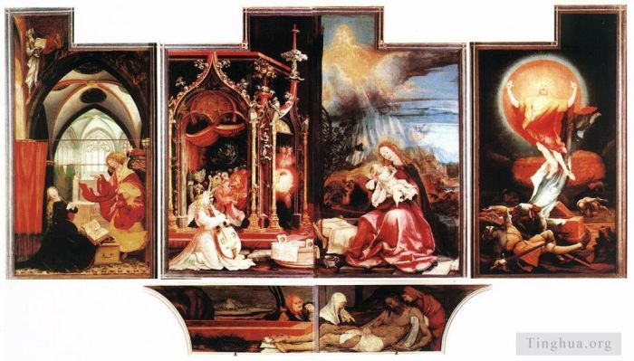 马蒂亚斯·格吕内瓦尔德 的油画作品 -  《伊森海姆祭坛画第二视图》