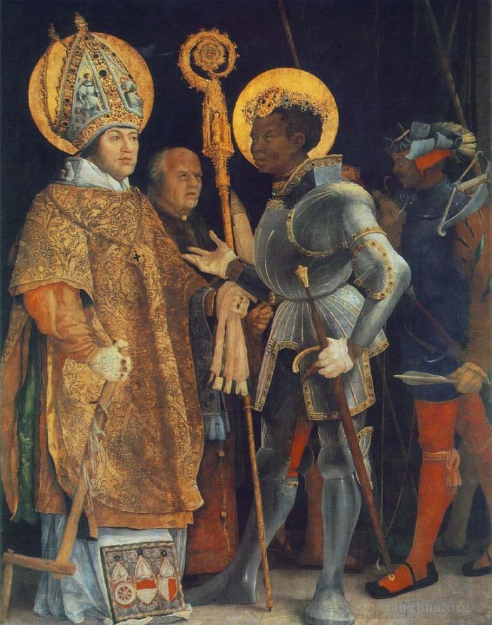 马蒂亚斯·格吕内瓦尔德 的油画作品 -  《圣伊拉斯姆和圣莫里斯的会议》