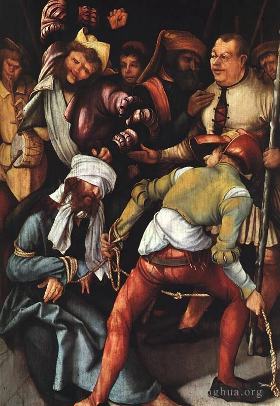 马蒂亚斯·格吕内瓦尔德 的油画作品 -  《基督的嘲弄》