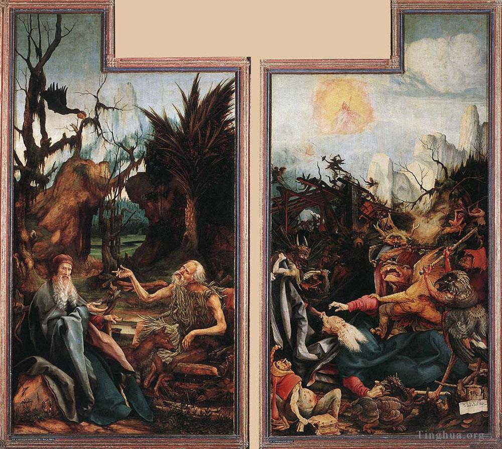 马蒂亚斯·格吕内瓦尔德作品《圣安东尼拜访圣保罗和圣安东尼的诱惑》