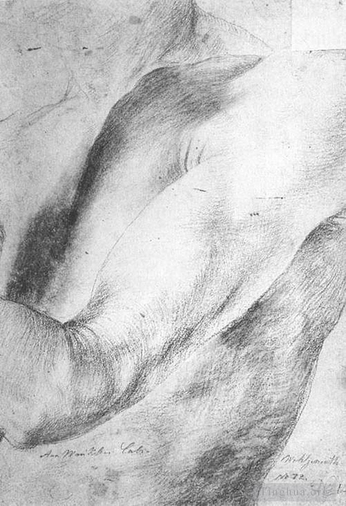 马蒂亚斯·格吕内瓦尔德 的各类绘画作品 -  《前臂研究》