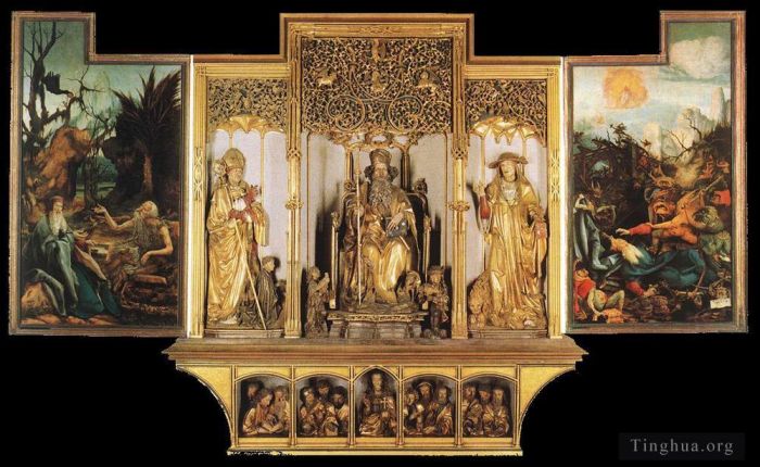马蒂亚斯·格吕内瓦尔德 的各类绘画作品 -  《伊森海姆祭坛画第三视角》