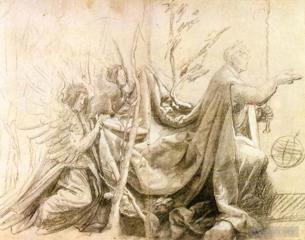 马蒂亚斯·格吕内瓦尔德作品《跪着的国王和两个天使》