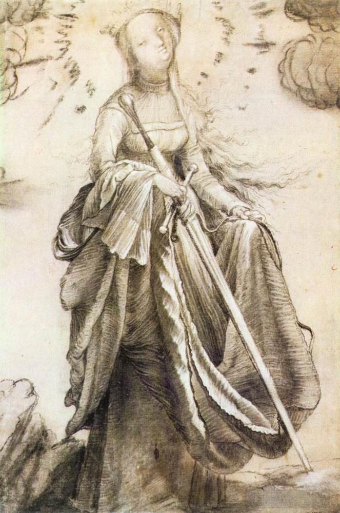 马蒂亚斯·格吕内瓦尔德 的各类绘画作品 -  《圣凯瑟琳》