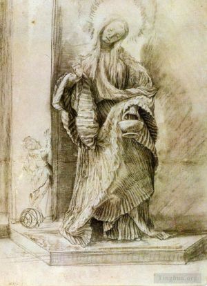 艺术家马蒂亚斯·格吕内瓦尔德作品《圣多萝西与花篮》