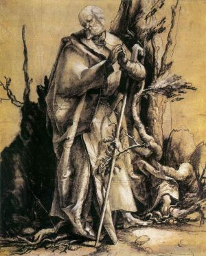 艺术家马蒂亚斯·格吕内瓦尔德作品《森林中的圣约翰》