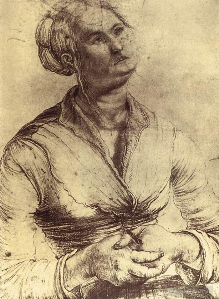马蒂亚斯·格吕内瓦尔德 的各类绘画作品 -  《女人抬头》