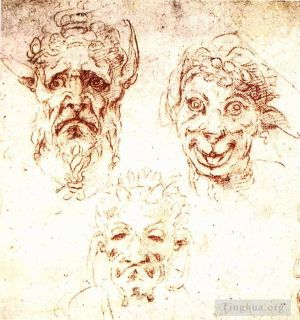 艺术家米开朗琪罗作品《怪诞研究,1530》